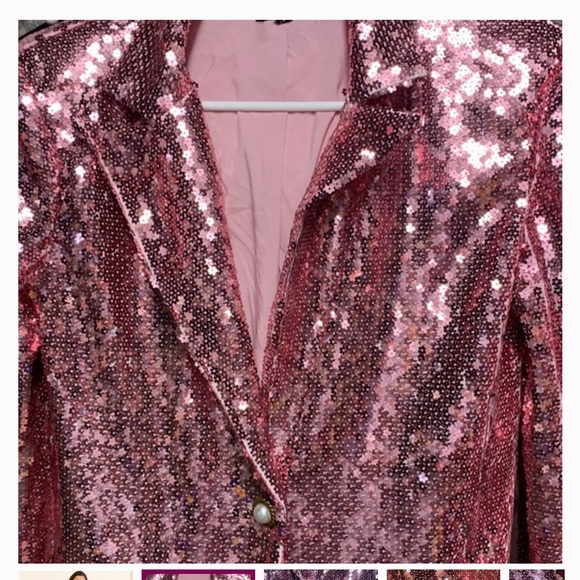 Sister Jane Recital Blazer In Pink Sequin - Picture 3 of 6